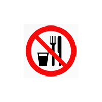 Знак «Запрещается принимать пищу»
