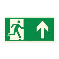 Знак «Направление к эвакуационному выходу прямо (правосторонний)»