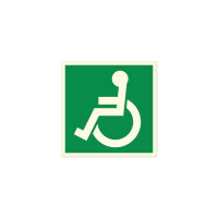 Знак «Направление к эвакуационному выходу для инвалидов-колясочников (левосторонний)»