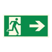 Знак «Направление к эвакуационному выходу направо»